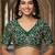 Green chiffon embroidered sequins work heavy look ethnic saree with blouse
