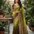 Mehendi chiffon embroidered sequins work heavy look ethnic saree with blouse