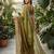 Mehendi chiffon embroidered sequins work heavy look ethnic saree with blouse