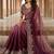Purple chiffon embroidered sequins work heavy look ethnic saree with blouse