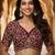 Purple chiffon embroidered sequins work heavy look ethnic saree with blouse