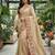 Beige manipuri silk embroidered thread work heavy look ethnic saree with blouse