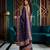 Purple manipuri silk embroidered thread work heavy look ethnic saree with blouse