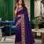 Purple manipuri silk embroidered thread work heavy look ethnic saree with blouse
