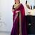 Magenta satin embroidered sequins work heavy look ethnic saree with blouse