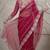 Pink faux georgette embroidered mirror work heavy look ethnic saree with blouse