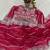 Pink faux georgette embroidered mirror work heavy look ethnic saree with blouse
