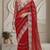Red faux georgette embroidered mirror work heavy look ethnic saree with blouse