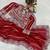 Red faux georgette embroidered mirror work heavy look ethnic saree with blouse