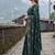 Green satin embroidered sequins work heavy look ethnic saree with blouse