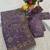 Purple satin embroidered sequins work heavy look ethnic saree with blouse