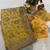 Yellow satin embroidered sequins work heavy look ethnic saree with blouse