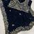 Blue velvet embroidered sequins work heavy look ethnic saree with blouse