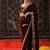 Maroon velvet embroidered sequins work heavy look ethnic saree with blouse