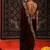 Maroon velvet embroidered sequins work heavy look ethnic saree with blouse
