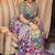 Multicolor silk printed kalamkari heavy look ethnic saree with blouse