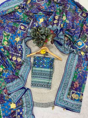 Multicolor silk printed kalamkari heavy look ethnic saree with blouse 4