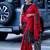Red silk embroidered mirror work heavy look ethnic saree with blouse