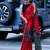 Red silk embroidered mirror work heavy look ethnic saree with blouse