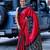 Red silk embroidered mirror work heavy look ethnic saree with blouse