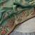 Sea green satin embroidered thread work heavy look ethnic saree with blouse