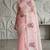Pink organza embroidered thread work heavy look ethnic saree with blouse