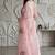 Pink organza embroidered thread work heavy look ethnic saree with blouse