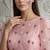 Pink organza embroidered thread work heavy look ethnic saree with blouse