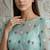 Sky blue organza embroidered thread work heavy look ethnic saree with blouse