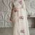 White organza embroidered thread work heavy look ethnic saree with blouse