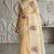 Yellow organza embroidered thread work heavy look ethnic saree with blouse