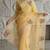 Yellow organza embroidered thread work heavy look ethnic saree with blouse