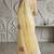 Yellow organza embroidered thread work heavy look ethnic saree with blouse