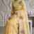 Yellow organza embroidered thread work heavy look ethnic saree with blouse