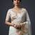 Peach organza printed floral print heavy look ethnic saree with blouse