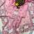Pink georgette embroidered thread work heavy look ethnic saree with blouse