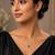 Elegant emerald green crystal pendant necklace & stud earrings set |  american diamond jewelry set