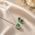 Elegant emerald green crystal pendant necklace & stud earrings set |  american diamond jewelry set
