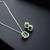 Elegant emerald green crystal pendant necklace & stud earrings set |  american diamond jewelry set