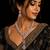 Luxury pink crystal & american diamond necklace set with matching drop earrings bridal jewellery set