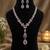 Luxury pink crystal & american diamond necklace set with matching drop earrings bridal jewellery set