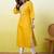 Floral embroidered silk blend v neck kurti for women
