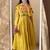 Women's Mustard Cotton Blend Embroidered Kurta Pant Dupatta Set