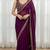 Purple silk embroidered sequins work heavy look ethnic saree with blouse