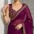 Purple silk embroidered sequins work heavy look ethnic saree with blouse