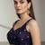 Purple chiffon embroidered zari work heavy look ethnic saree with blouse