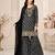 black georgette semi stitched suit with embroidery & sequence work