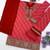 red georgette semi stitched suit with embroidery & sequence work