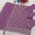lavender chinon semi stitched suit with embroidery & sequence work