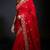 Red satin embroidered sequins work heavy look ethnic saree with blouse
